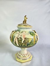 Coupe vase en porcelaine 19e siècle CAPODIMONTE vigne raisin