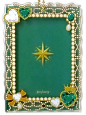 Cadre photo Fanfancy + acrylique vert ancien 12 x 8,5 cm avec chaîne GGFG