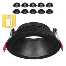Lot de 10 Supports de spots Beta B rond noir/noir MR16 GU10/GU5.3