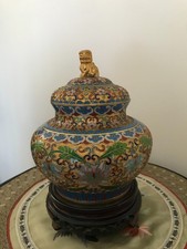 CLOISONNE VASE POTICHE POT FOO