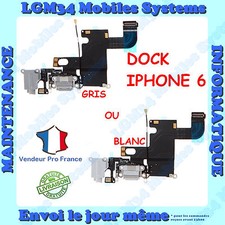 NAPPE DOCK CONNECTEUR DE CHARGE ET JACK POUR IPHONE 6 GRIS ET BLANC