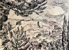 Albert Labastie (1907-1975) Villeneuve-les-Avignon le fort peintre des Angles