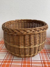 Ancienne Corbeille Osier Tresser Cache Pot Bohème Deco 