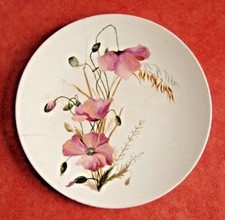 Grand plat faience ancienne decor pavot coquelicot fleur vaisselle table service
