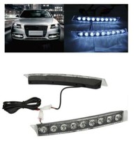 2 Feux Diurne LED 12V Blanc de