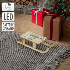 Traîneau de Noël LED en bois
