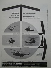 5/1969 PUB SUD AVIATION HELICOPTER ALOUETTE SUPER FRELON PUMA GAZELLE FRENCH AD