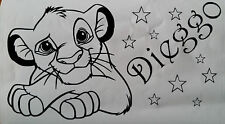 Sticker roi lion, simba avec prénom personnalisé