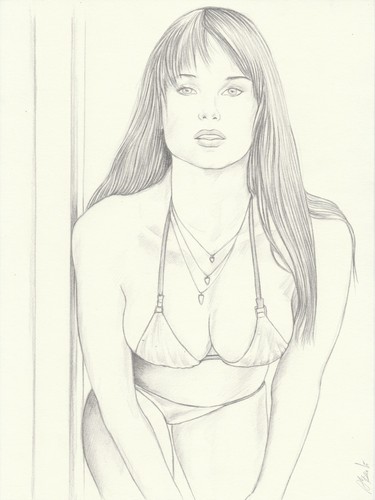 Dessin jeune femme en - dessin,