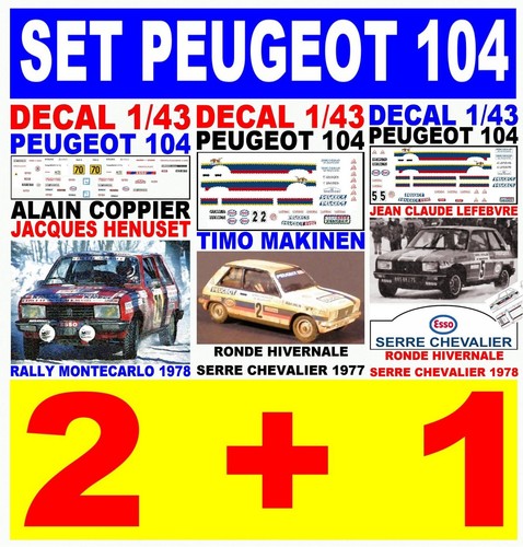 Decal set peugeot 104 - 1/43,