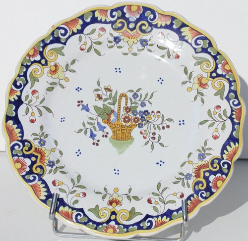 Assiette faience rouen - -,