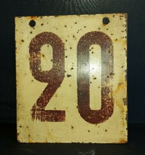 Ancienne plaque de n° de wagons de chemin de fer ( 15cm x 17,5cm ) courant XXe 