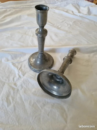 Paire anciens bougeoirs en - d'anciens,