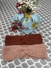 Bandeau Cache Oreilles Fait Main Au Crochet En Laine  Brillante