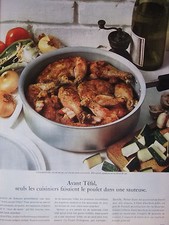 PUBLICITÉ DE PRESSE 1968 SAUTEUSE TEFAL - RECETTE POULET - ADVERTISING