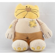 Doudou chat jaune beige marron