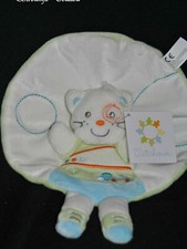 Doudou Plat Chat NICOTOY KIABI KITCHOUN Rond Blanc Vert Bleu Voiture Ours NEUF 