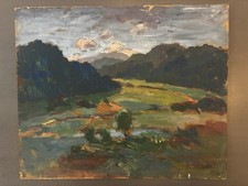 Tableau peinture ancienne Sainte Victoire, Robert Fleurent Années 50