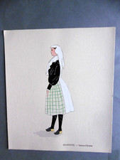 BAS-POITOU SABLES-D'OLONNE planche au POCHOIR / Aline KEIM costume régional 1930