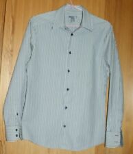 CHEMISE HOMME Marque H M - taille M Col 39 40 Blanc rayé noir Manches longues