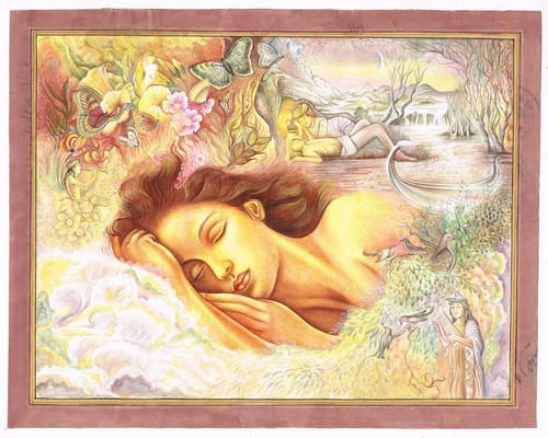 Tableau peinture miniature - tableau,