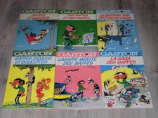 Lot de 6 livres série  GASTON LAGAFFE  / cadeau de noël  pas cher  / collection