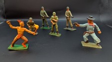 VINTAGE lot 6 FIGURINES  STARLUX CHEVALIER  soldats Cowboys Indiens