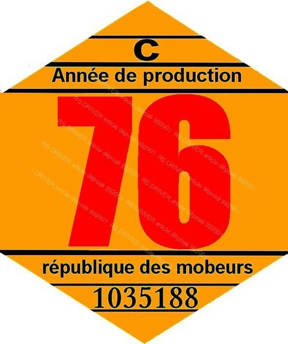 Vignette 1976 pour mobylette - vignette,