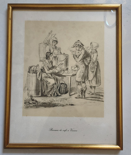 Gravure ancienne buveurs - buveurs, de