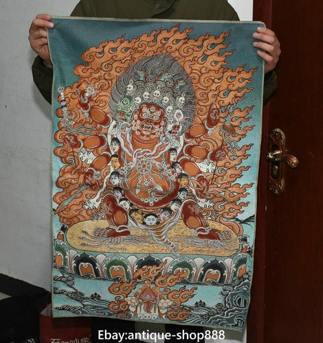 Old tibet cloth silk mahakala - cloth,