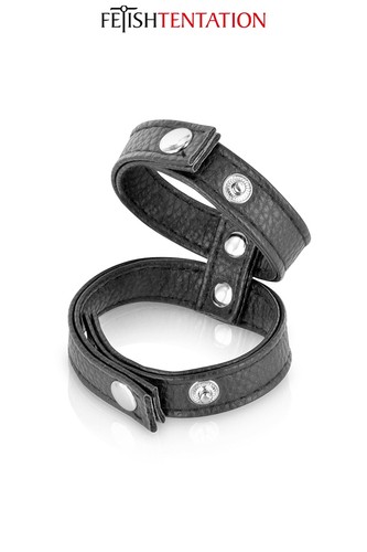 Double cockring simili cuir - ,