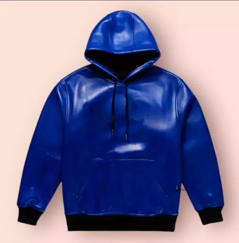Veste cuir bomber - bomber, bleu