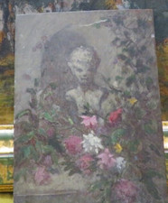 old small painting oil on wood