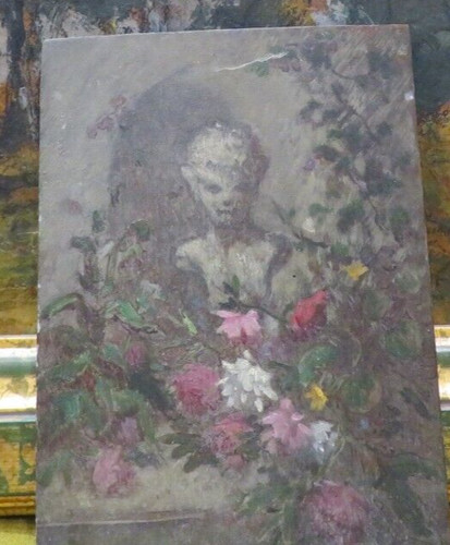 Ancien petit tableau huile - petit, sur