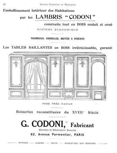 Paris lambris codoni - paris, /