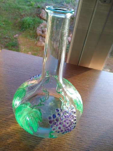 Ancienne carafe verre motif - carafe, en