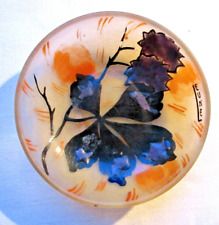 Coupe Vide-poche Art Déco en pâte de verre émaillée de marrons signée LEUNE