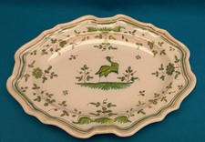 XVIII°/XIX° MOUSTIERS ateliers FERRAT grand plat service faïence décor échassier