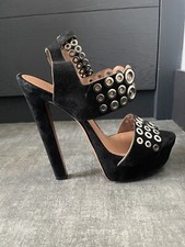 Alaia Black 6 Inch Suede Heels 40 Platform