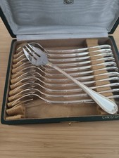 CHRISTOFLE 12 fourchettes a huitres modele Ruban croisé