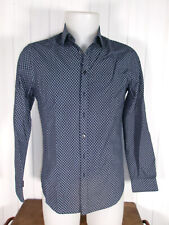 CHEMISE habillée coton bleu petites fleurs IZAC taille S/2 37/38 manches longues