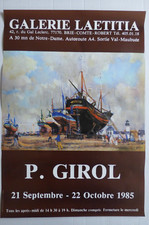 ANCIENNE AFFICHE EXPOSITION - P. GIROL - GALERIE LAETITIA - 1985