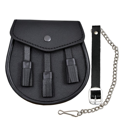 Kilt cuir noir écossais - kilt, en
