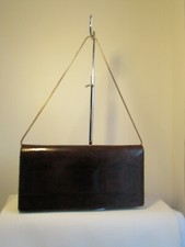 sac pochette vintage python marron