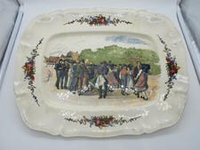 MAGNIFIQUE GRAND PLAT EN FAIENCE DE OBERNAI FAIENCERIES SARREGUEMINES