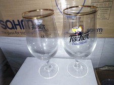 6 verres bière pêcheur Fischer tradition pied 50cl pint  Grimbergen affligem