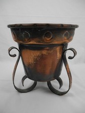 ancien cache pot métal cuivre