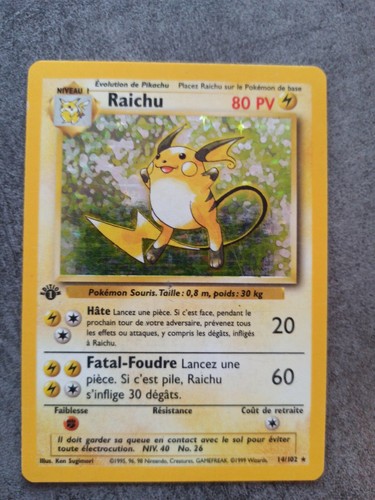Carte pokémon raichu 102 - pokémon,