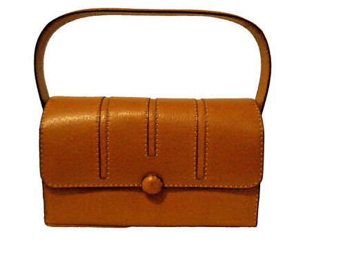 Sac dame cuir cognac porté - dame,