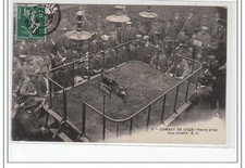 COMBAT DE COQS - Heure prise - Coq couché - très bon état